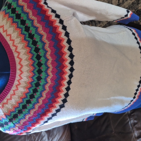 Talbots:Fair Isle Multicolor Knit Sweater Sz.S. Ptop:20"×L25". - Picture 2 of 14
